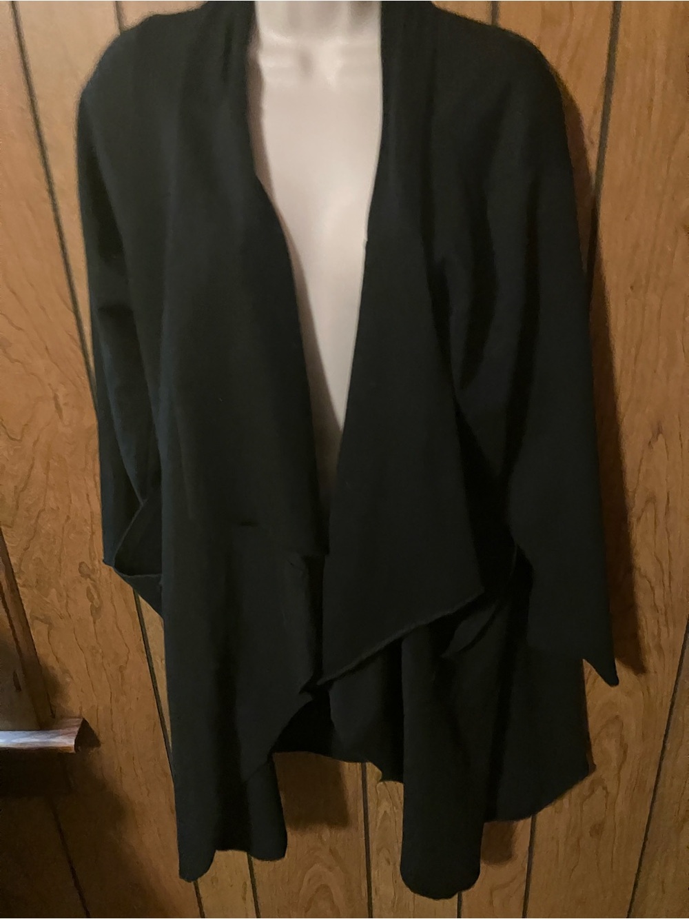 Black Open-Front waterfall Draped Women's Cardigan medium by SkinnyTees